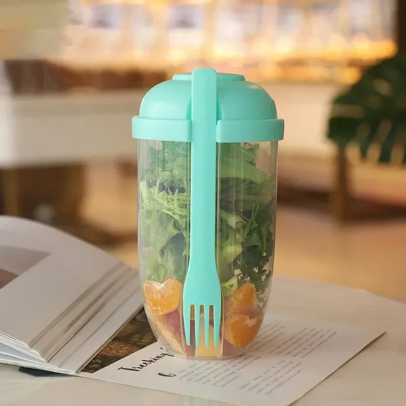 Multi Functional Salad Cup with Fork and Lid Yogurt Cup with Large Capacity Portable Breakfast Portable Tool Accessories