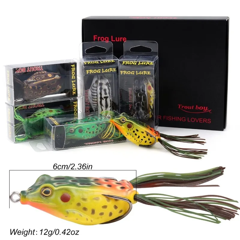 Cheap Bass Fishing Lure 9pcs Silicone Frog Fishing Lure 3D Eyes