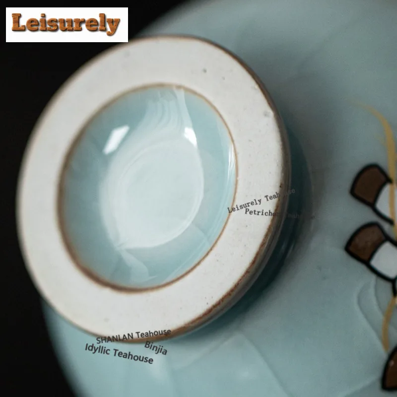 5pc/set Fortune Cultural Teacup Retro Tea Bowl Tea Cup Set Tea-tasting Personal Cup Jianzhan Master Cups Tableware Accessories