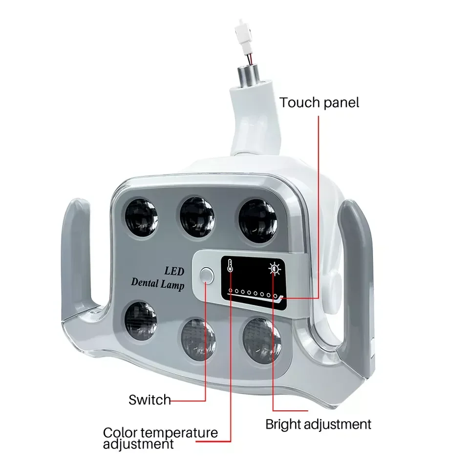 Description Picture 6 of itemDental Shadowless Induction Lamp 6 Bulds Two-Color Operating Oral Light Dental Unit Lamp For Dental Dentistry Chair Accessories