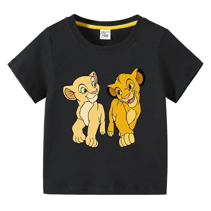 Potdemiel SummerThe Lion King Simba Printed Boys Cotton T Shirt Baby Girls Clothes Short Sleeve Tee Tops for 2-10 Years 2