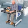 Hydraulic Patient Lift Transfer Chair, 330.7Lbs Nursing Wheelchair for Car, Aid Elderly 180° Split Seat Bathroom Bedside Commode 1