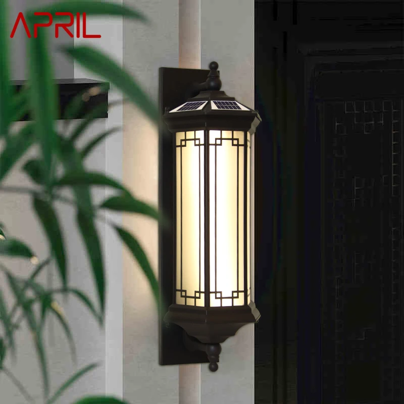 

APRIL Solar Wall Lamp Contemporary Outdoor Sconce Lights LED Waterproof IP65 for Home Villa Balcony Courtyard