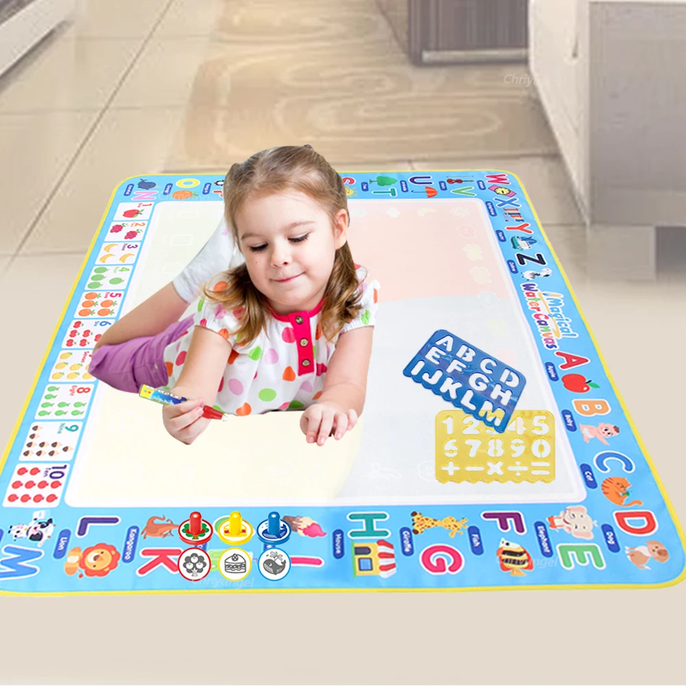 100x80CM Magic Water Drawing Mat with Reusable Magic Pens, Drawing Board Toy for Kids, Doodle Montessori Painting 39X31 Inches 4