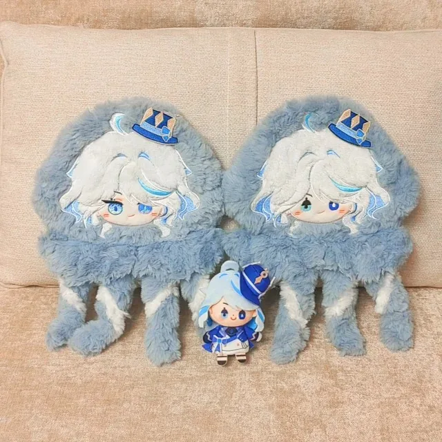 

Аниме Genshin Impact Furina сумка для наушников Мягкая Плюшевая Кукла Плюшевая Игрушка кошелек бацзи бейдж сумка на Рождество подарки