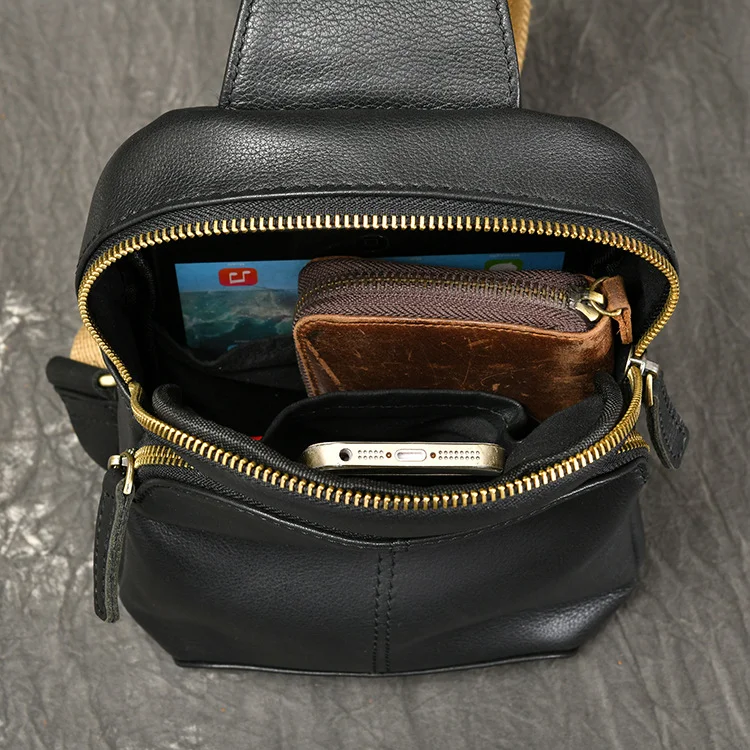 LUOKIR Herren-Umhängetasche aus echtem Leder, kleiner Umhängetasche aus Rindsleder für Damen, großes Fassungsvermögen von Oilskin Bolsos Para Hombre. – Detail 9