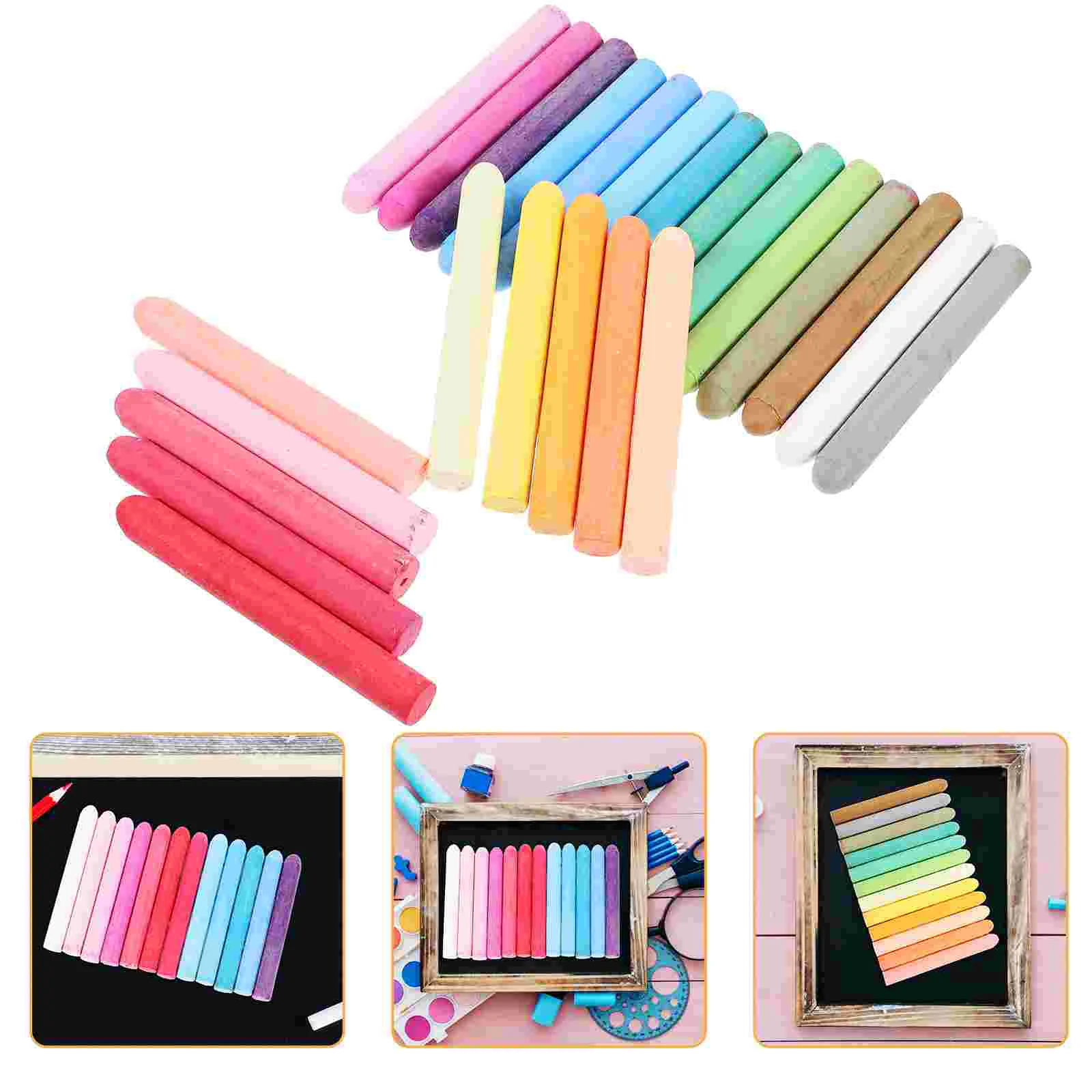 

24 Pcs Chalk Pens Erasable Solid Household Colorful Titanium Dioxide Multi-function Child Teacher Supply