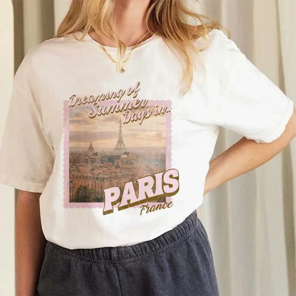 

Summer Printed 90s Round Neck Women's Pattern Family Vacation T-Shirt Clothing Printed Short Sleeved Casual Fashion T-Shirt.