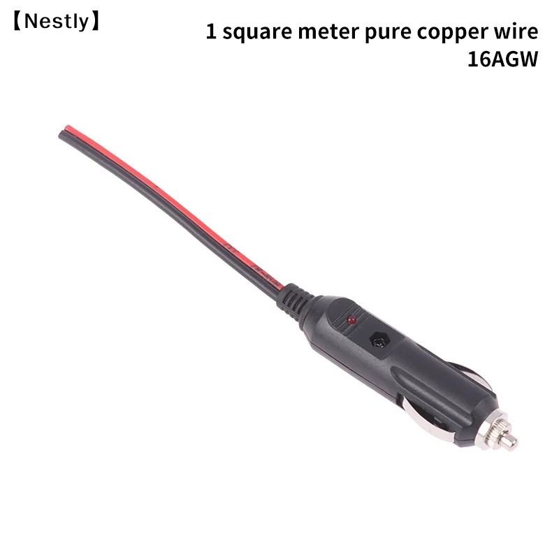 구리 와이어 고출력 12V 24V 자동 20A 남성용 자동차 시가 라이터 LED 소켓 플러그 커넥터 어댑터〔Nest〕