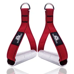 Premium Metal Gym Handles with Non-Slip Grip (Red)