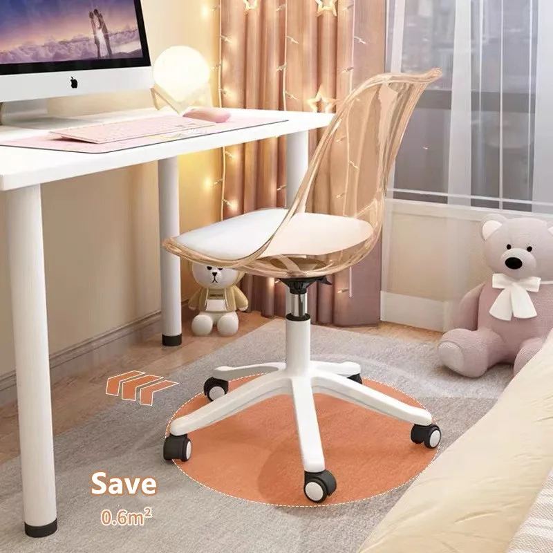 Description Picture 2 of itemModern Acrylic Shell Lounge Lift Chair Simple Home Back Stool Nordic Negotiation Business Chair Transparent Plastic Stool