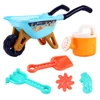 6pcs Children Beach Toys Kids Wheelbarrow Summer Outdoor Beach Toys Seaside Playthings Plastic Kids Toys Accessory Color Random 1