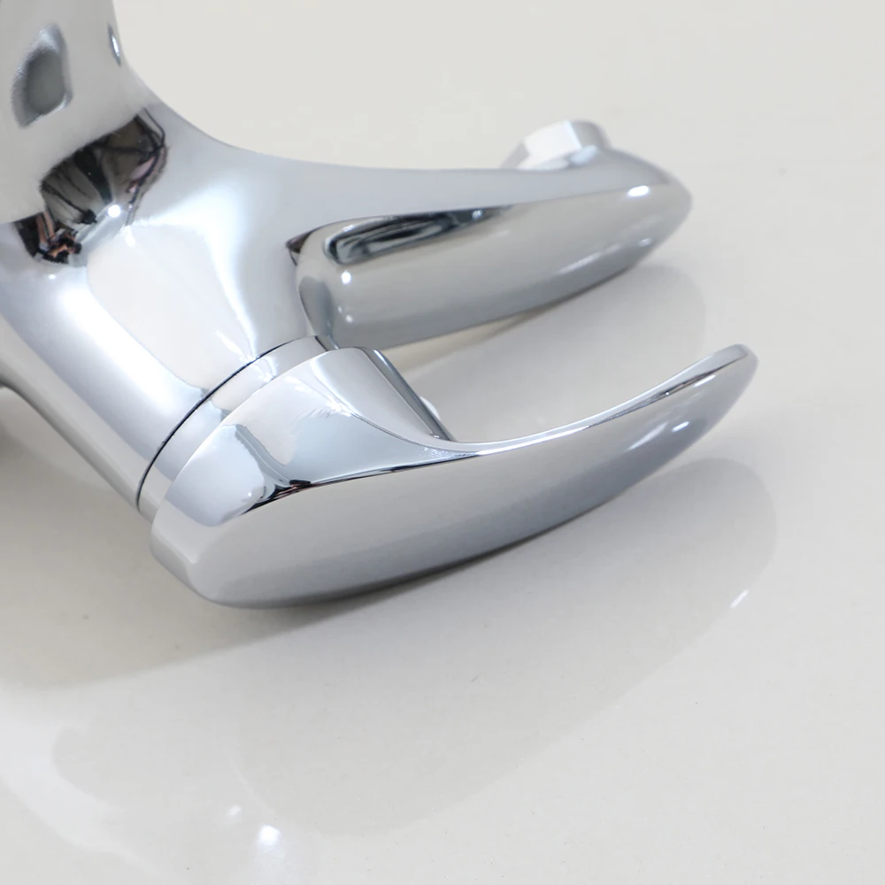 Description Picture 5 of itemYANKSMART Chrome Polished Bathroom Faucet Basin Faucets Deck Mounted Single Handles Dual Holes Torneira Sink Mixer Water Tap