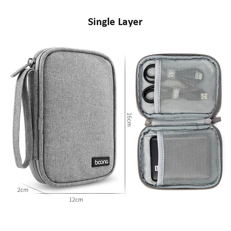 Dual Hard Drive Storage and Electronic Accessories Organizer Bag