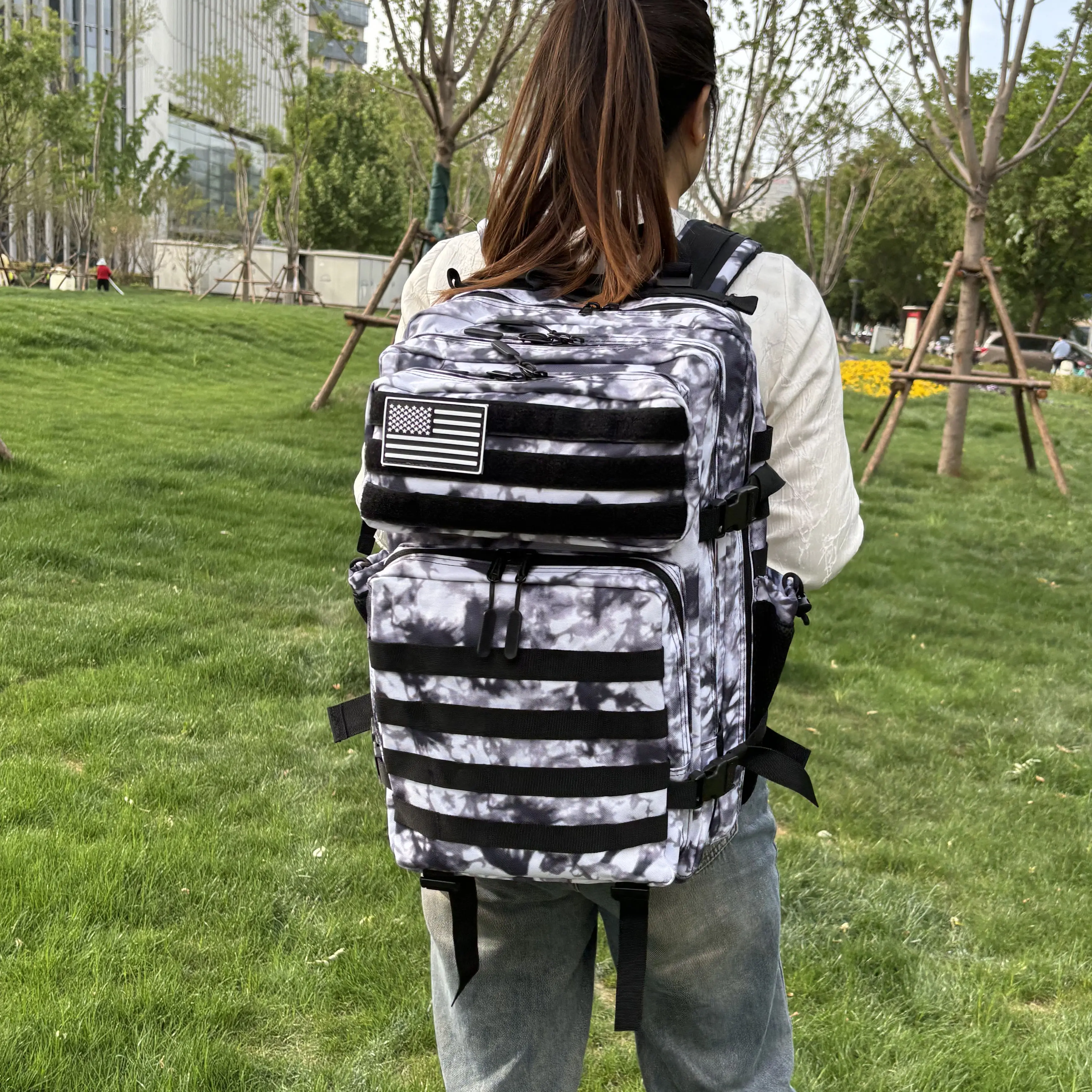 45L Tactical Backpack 3P Bag with Water Bottle Pocket Outdoor Hiking Pack Waterproof Climbing Rucksack Camping Trekking Mochila 6