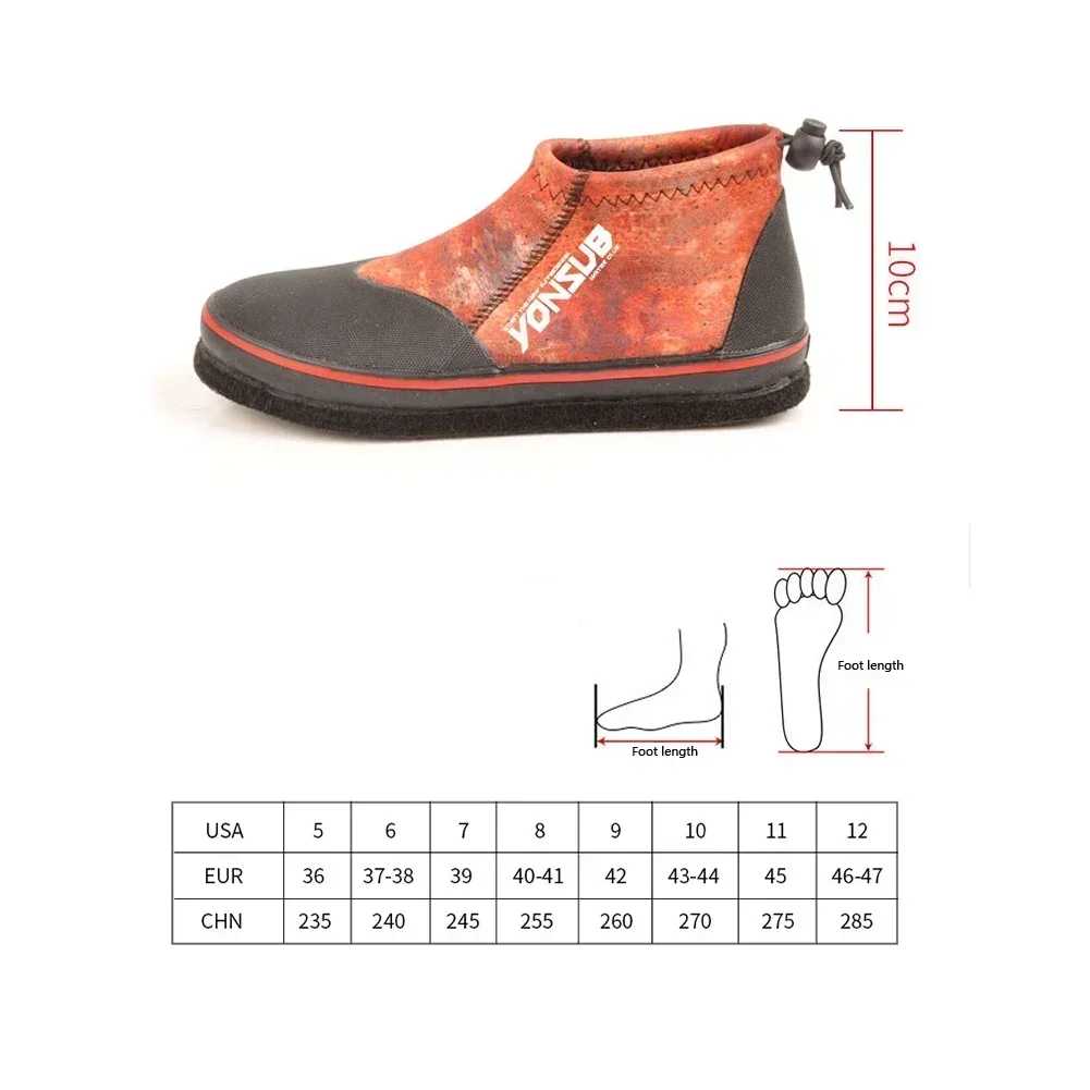1 Pair Shoes 5MM Neoprene Self-Lock Rock Fishing Shoes Steel Nails Men Women Hunting Fishing Boots Accessories fly fishing shoes