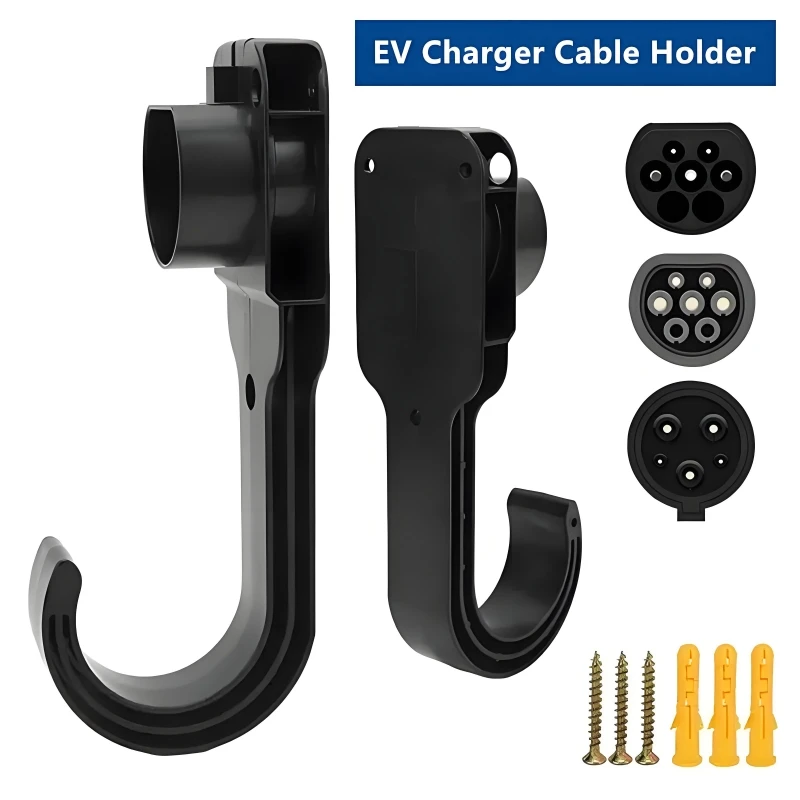 Câbles de chargeur EV de Type 2 Type 1 GBT, support solide pour chargeur de voiture électrique, support de câble ABS, support mural avec vis