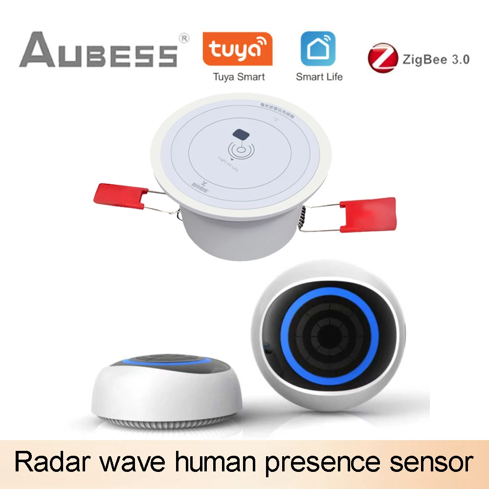 Zigbee-wave Presença Humana Sensor de Movimento Teto ou Parede Detector de Micro-movimento Tuya Smart Life Domótica Controle Remoto