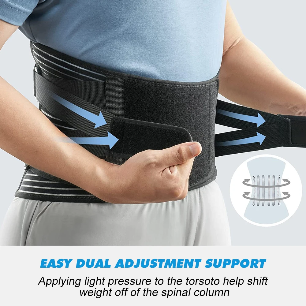 Back Brace for Men Women Lower Back Pain Relief with 6 Stays, Adjustable  Back Support Belt for Work, Anti-skid Lumbar Support - AliExpress