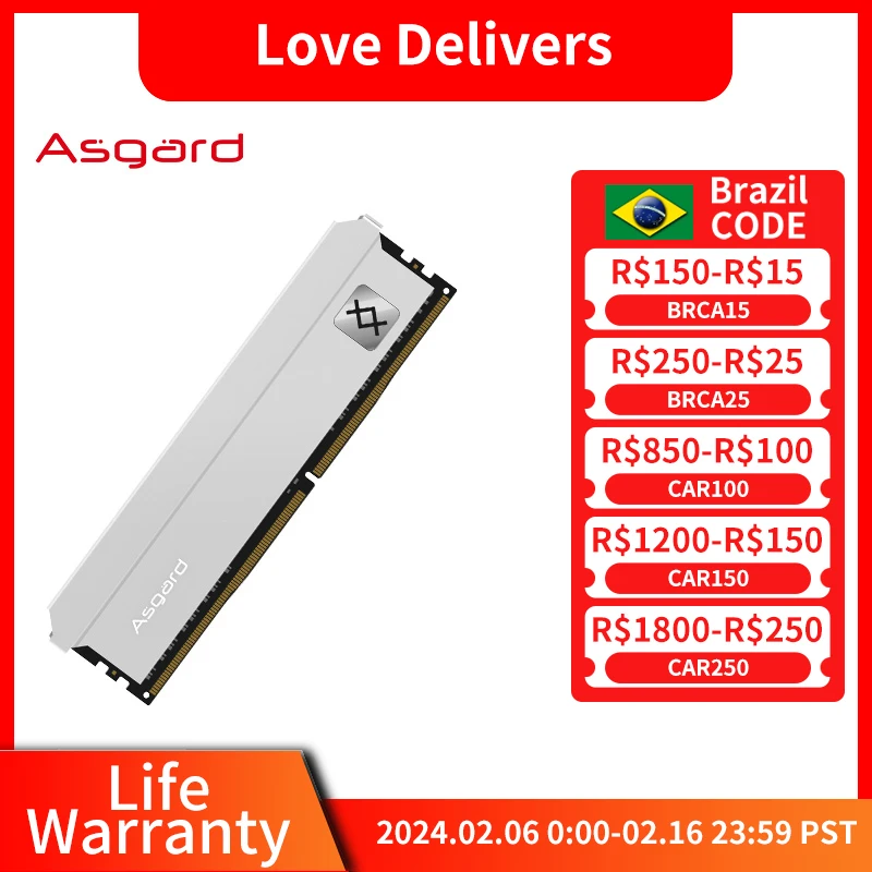 Asgard Ram Memory Ddr4 8 Gbx2 3200Mhz 3600Mhz Ddr4 Ram Ddr4 8Gb Per Pc Desktop Ram