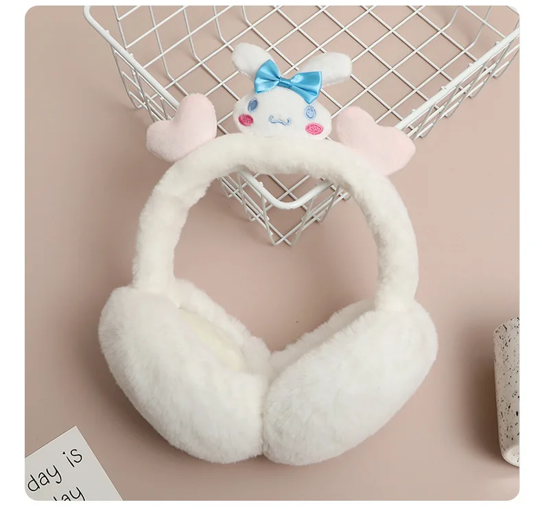 

Sanrio Girl Cinnamoroll Plush Ear Warmer Earmuff Scarf Kuromi My Melody Winter Outdoor Thickened Warmth Windproof Cute Gift