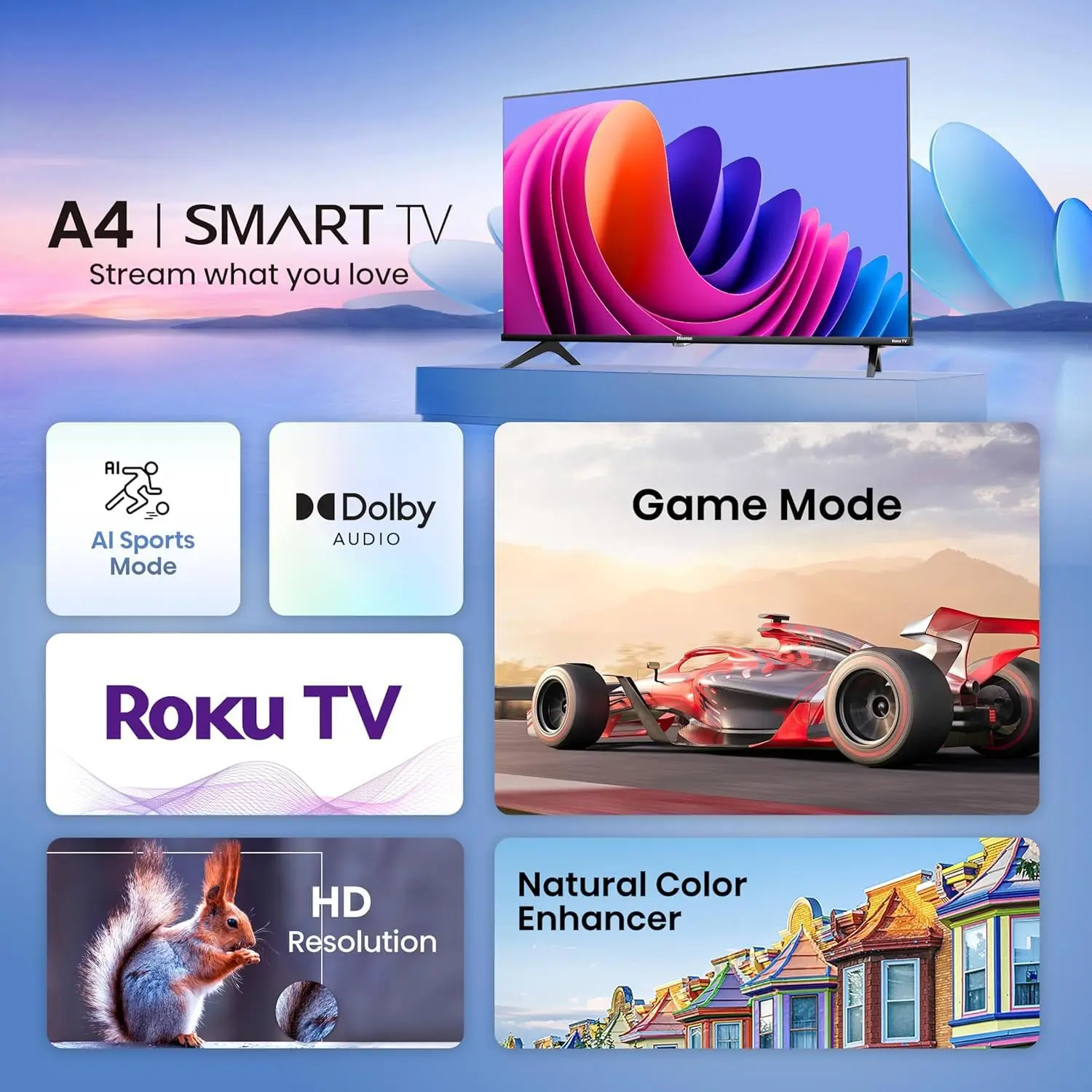 32-Inch Class A4 Series HD 720p Smart Roku TV with Alexa Compatibility (32A4HNR, 2024 Model) - Dolby Audio, Slim Bezel - Image 2