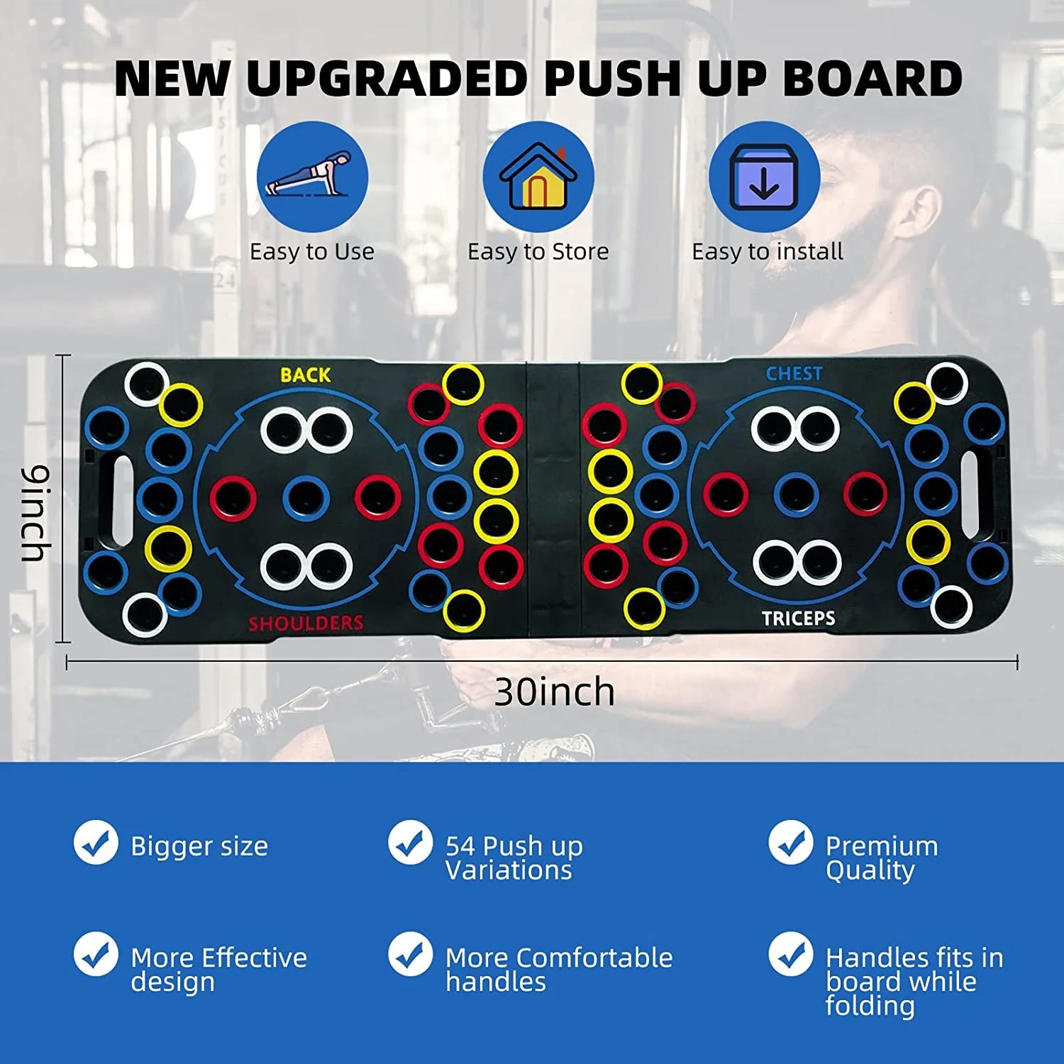 New Portable Multi-Function Foldable 54 In 1 Push Up Training System Push Up Board Strength Training Equipment For Men & Women folding push up board push up board