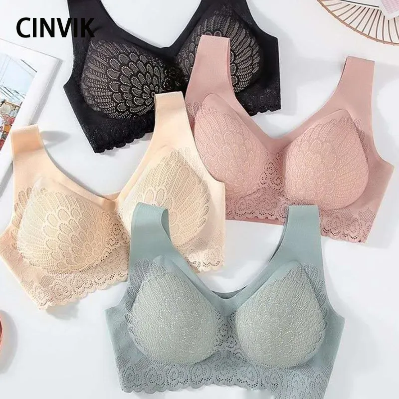 

Fashion Women Sexy Bra Push Up Underwear Comfortable Gathers Shock-Proof Pad Female Seamless Lace Bralette Intimate Lingerie