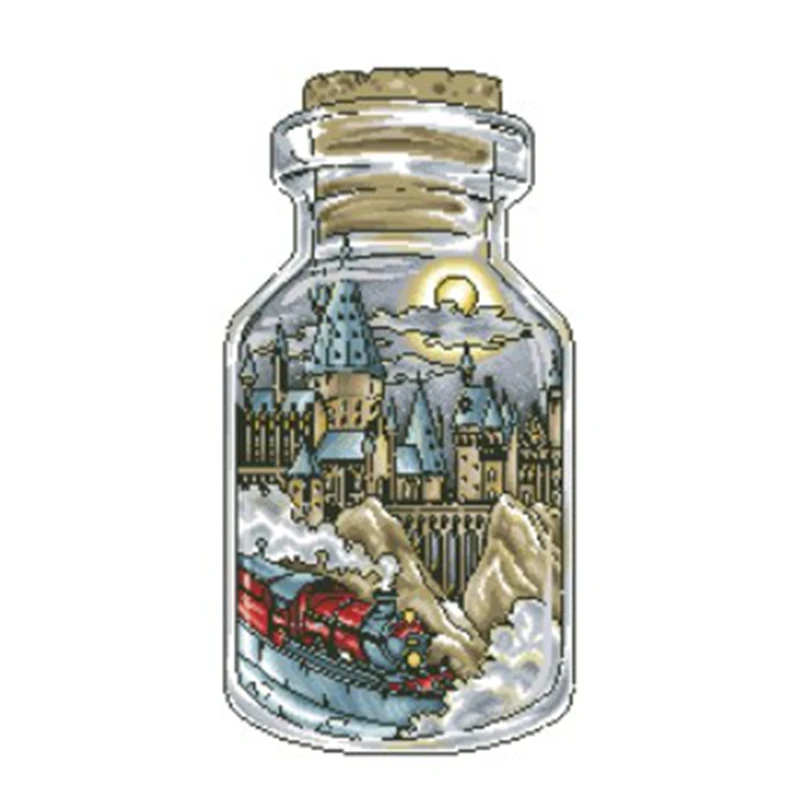 

Cross Stitch Kit all Cotton 18CT14CT11CT Print Hand-Embroidered DIY Material Pack Magic Bottle inside the World