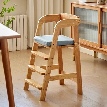 Adjustable Solid Wood Baby High Chair Extra Wide Seat Footrest Ideal for Feeding and Toddler Dining at Home Baby Feeding Chair 1