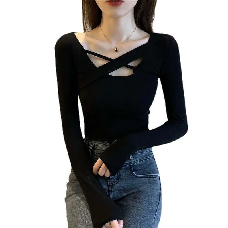 Women Long Sleeve Slim Y2K T-shirt Tops