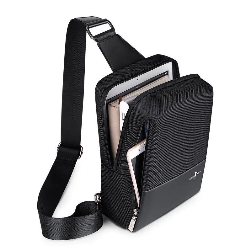 WILLIAMPOLO Business Men's Crossbody Bag Waterproof Oxford Anti-Theft Shoulder Bag Outdoor Travel Sling Chest Bag For Male 2022