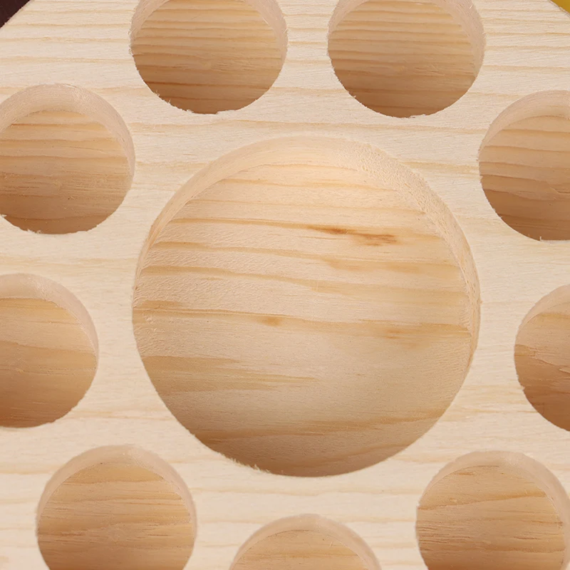 Round Wooden Essential Oil Display Stand Holder Organizer Shelf Rack 10Slot