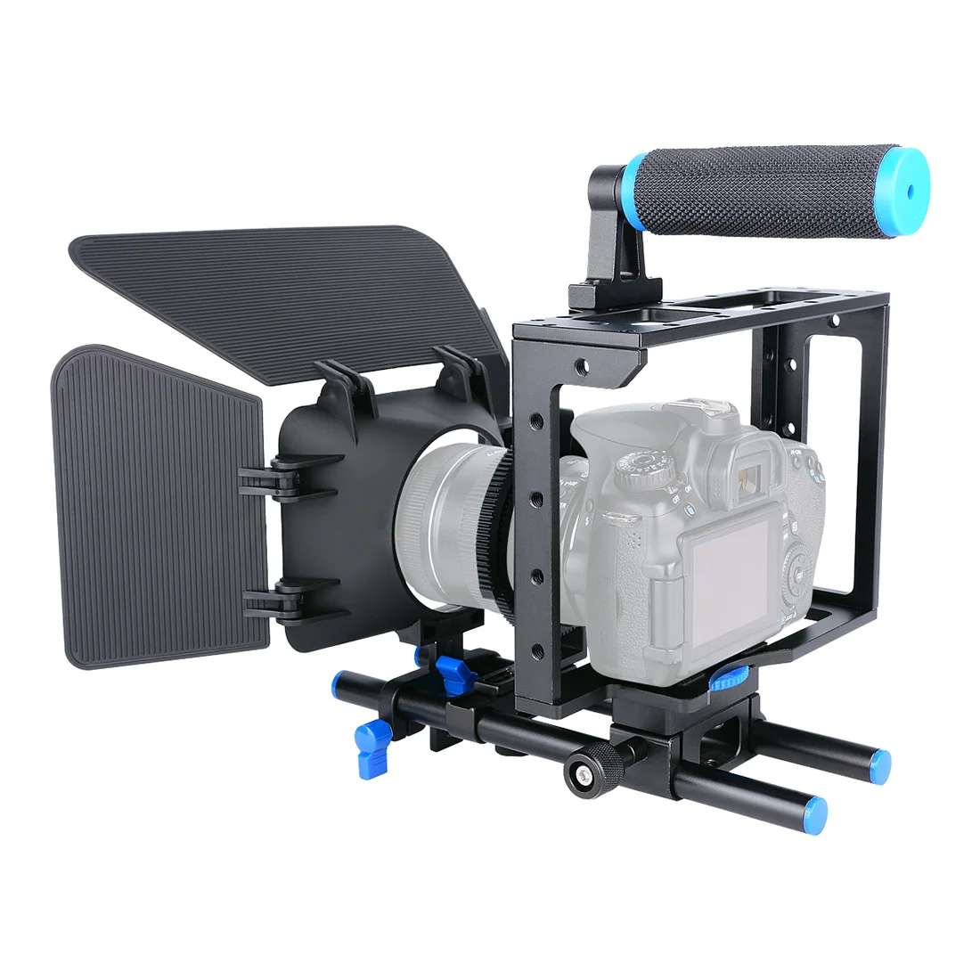 

FEICHAO Camera Cage Rig for Canon/Sony/Nikon/Panasonic DSLR Film Making System with 15mm Rod Matte Box Follow Focus Handle Grip