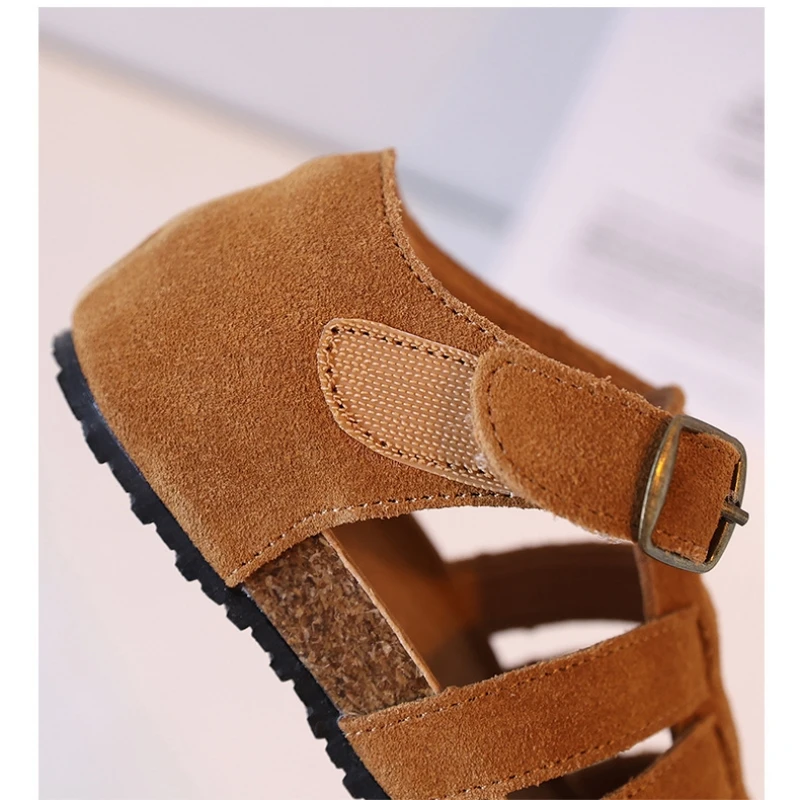 Baby Shoes Kids Shoes Children Sandals Kids Sandals Beach Shoes Suede Leather Girl Sandals Soft Cowhide Summer Children Beach Shoes Genuine Leather Baby Boys Gladiator Sandals