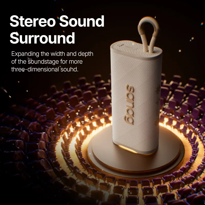 Sanag M15 Protable Bluetooth Speaker IPX4 3D Stereo Wireless Speaker 10H Bluetooth 5.3 Sound Surround Loudspeaker