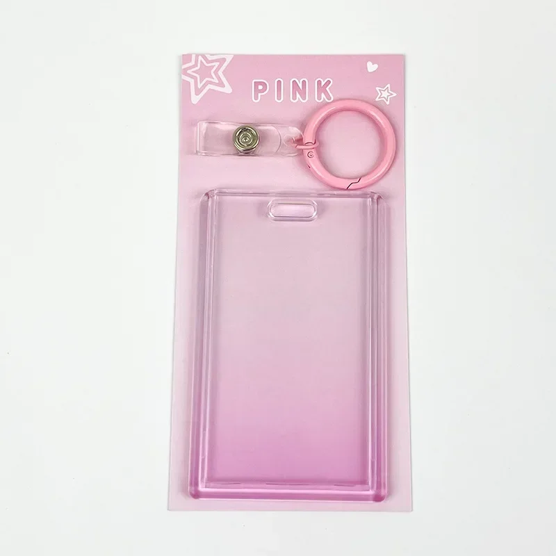 Transparent Photocard Holder Card Protective Case Name Badges Card Sleeve Waterproof Students Meal Bus Cover Keychain card holder photo card holder card protector