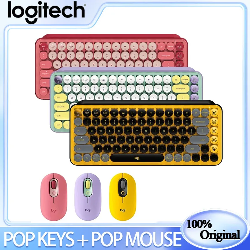 Logitech Pop Keys + Mouse Pop Tastiera E Mouse Meccanici Wireless