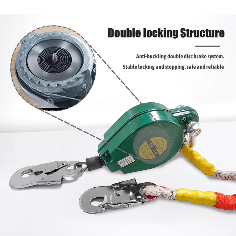 Heavy Duty Fall Arrester Fall Protection Device 3m/10m Speed Difference Self-Locking Cargo Elevator Crane Airborne Arrestor