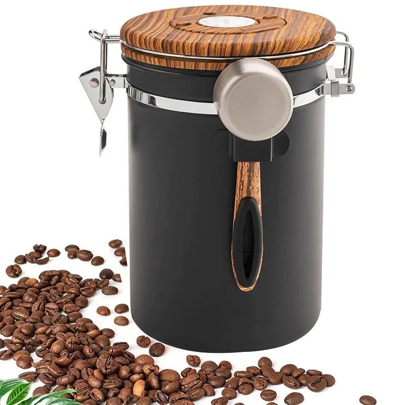 Stainless Steel Airtight Coffee Canister Storage Jar