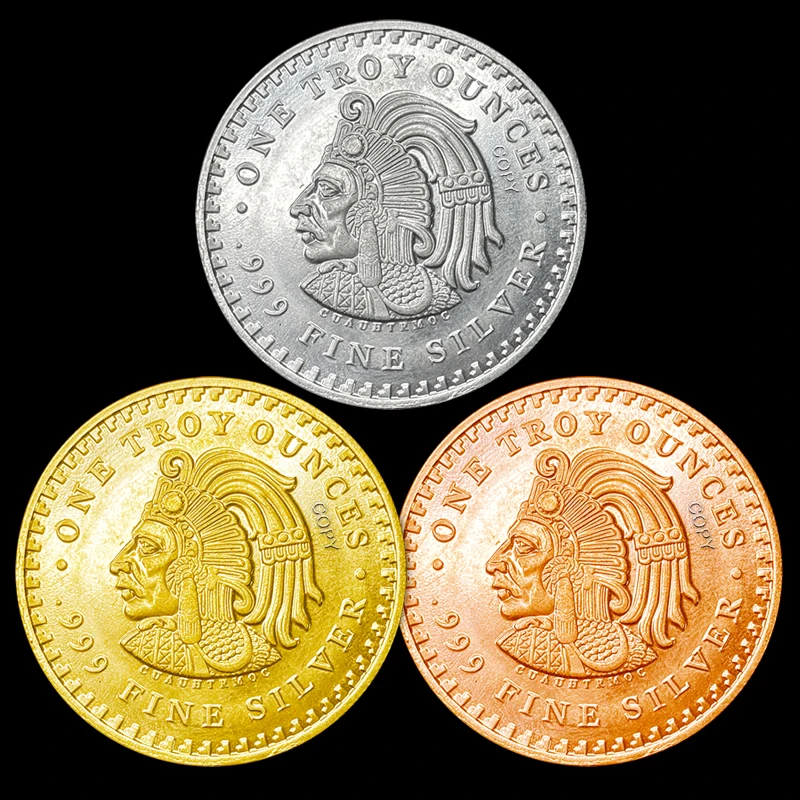 One Troy Ounce Silver Mexico Mayan Copper Coin For you Collectible Copy America Medal Commemorative Non-currency Home Decoratio