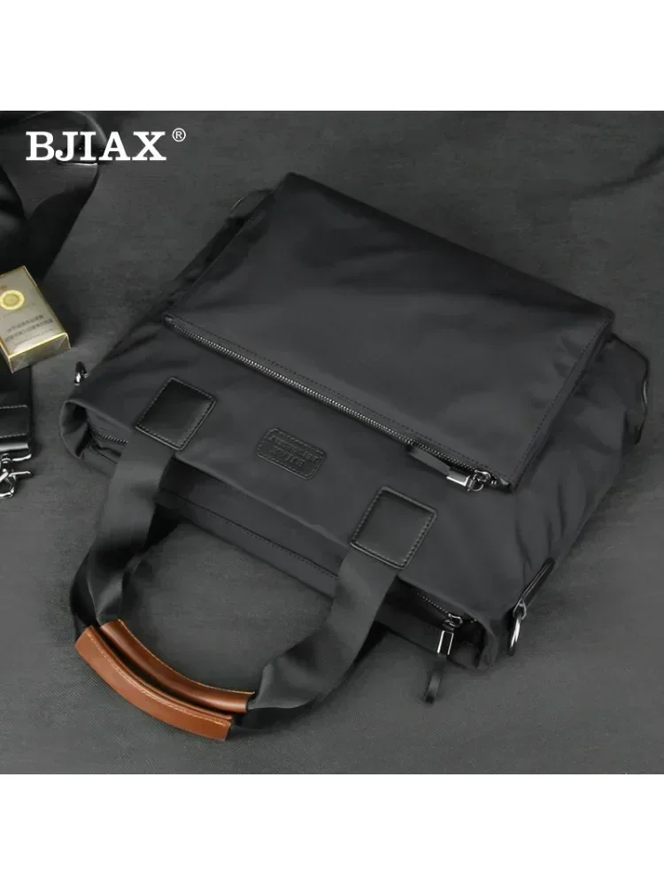 BJIAX 남성용 수평 비즈니스 캐주얼 핸드백, 나일론 옥스포드 천 캔버스 가방, 크로스바디 가방, 서류 가방, 신제품 