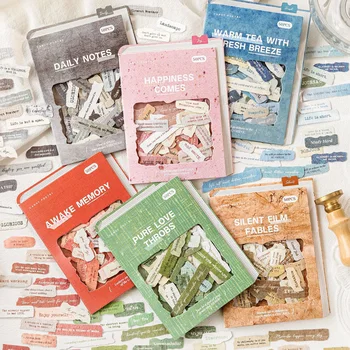 50 fogli di etichette adesive creative in inglese per scrapbooking, decorazioni per diari, articoli di cancelleria per ufficio