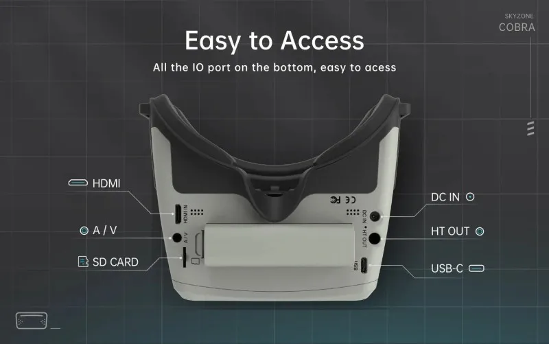 SKYZONE COBRA LITE V2 Diversity 480*272 G0ggle Steadyview RapidMix Receiver Head Tracker DVR Video Glasses RC FPV Racing UAV thumbnail 6