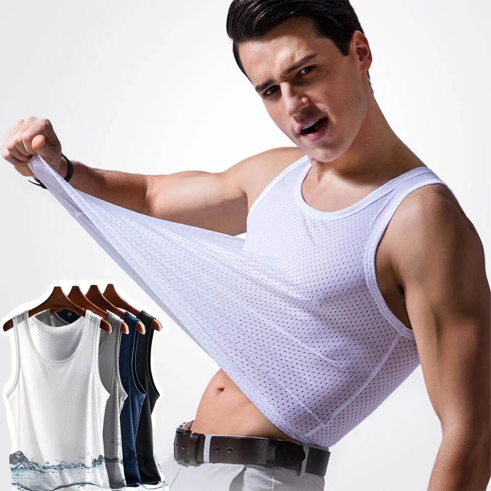 Kaufe Sommer Herren Casual Sport Weste Loose Trend Ärmellose T-Shirt Kleidung Unterhemd Weste