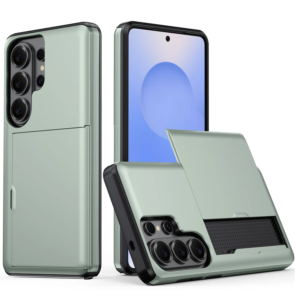 Ultimate Wallet Cover Card Holder Slot Shockproof Phone Case with Slider Card Feature