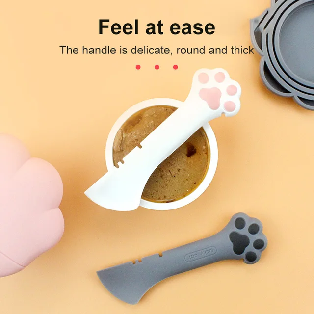 Multifunction Pet Canned Spoon Jar Opener Puppy Feeding Mixing Wet Dry Scoop Cat Dog Accessories Feeder Shovel Pets Tableware 2