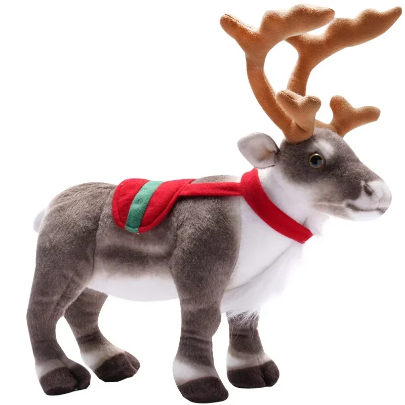 

Милая Рождественская плюшевая игрушка Лось 35 см, мягкие Мультяшные животные, кукла, олень, подушка, детская подушка, рождественский подарок для детей, украшение для девочки