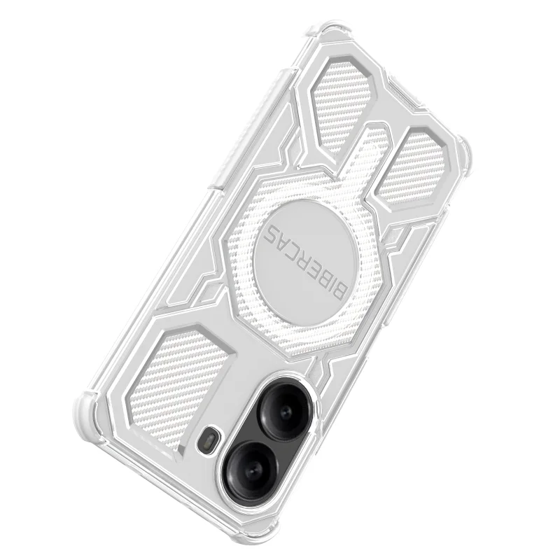 BIBERCAS Armor Transparent Magnetic Case with Magsafe Wireless Charging Compatibility