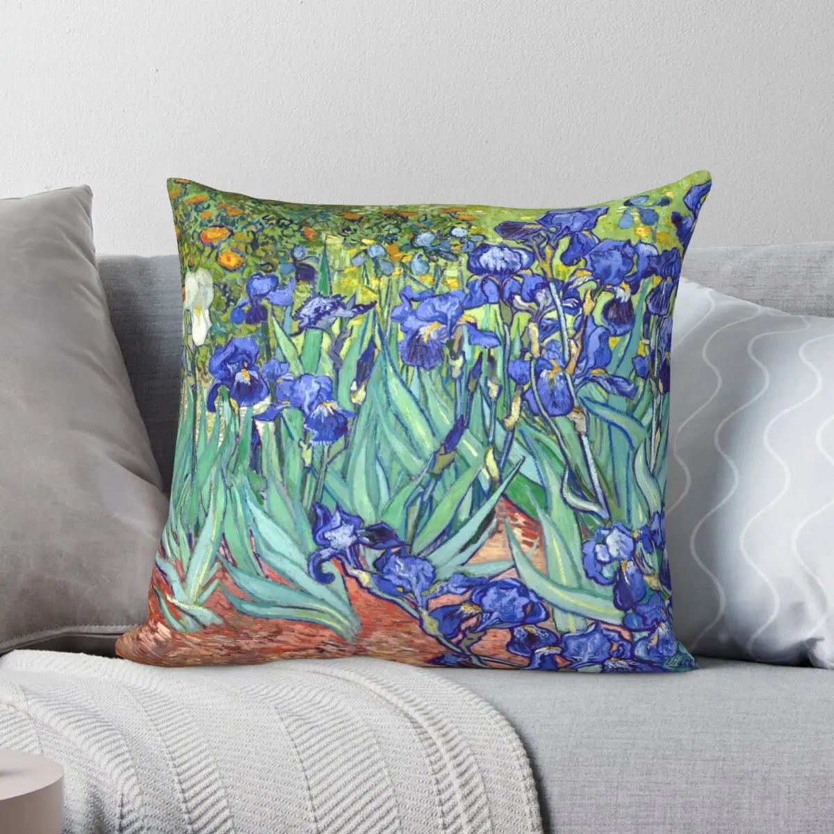 

Vincent Van Gogh Irises Square Pillowcase Polyester Linen Velvet Pattern Zip Decor Throw Pillow Case Room Cushion Cover